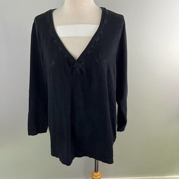 PENNINGTONS Black Button‎ Down Cardigan (1X) - Picture 2 of 8